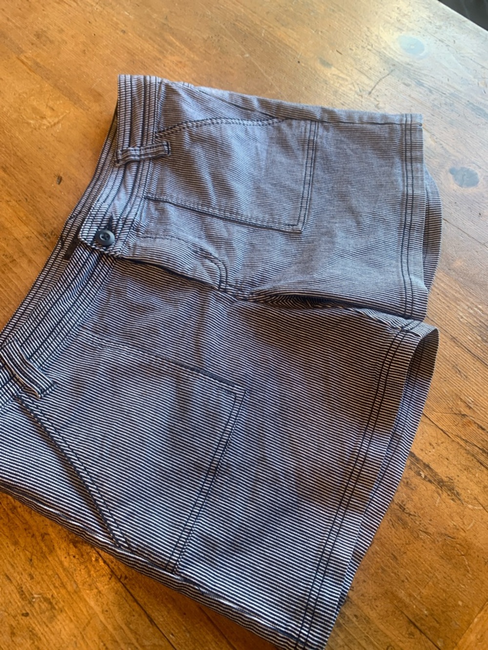 Prana Navy and White Pinstripe Women's Cargo Shorts - Picture 7 of 16